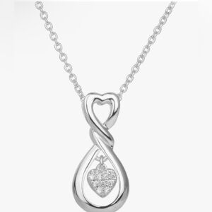 Silver Infinity Heart Pendant Necklace